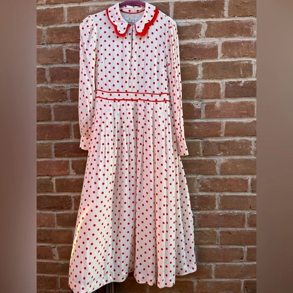 Boden Aria Polka Dot Midi Dress - Picture 6 of 14